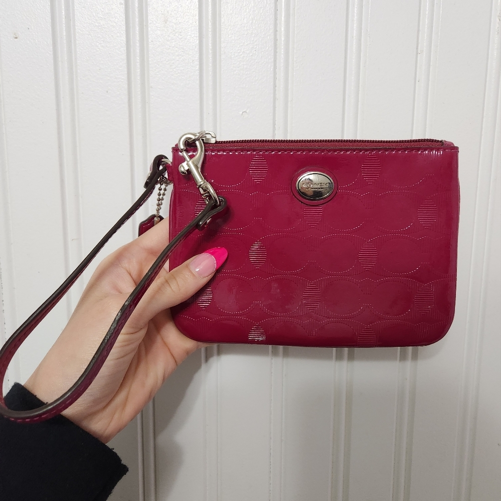 MOVING SALE MUST GO Coach Burgundy Wristlet wallet